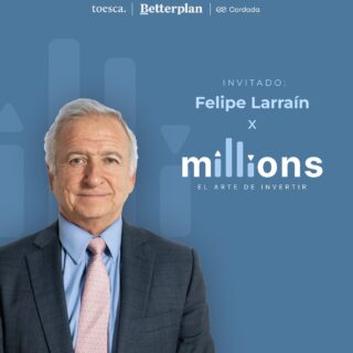 🚨 Próximamente: nuevo capítulo

Millions: El arte de invertir regresa con Felipe Larraín, director de CLAPES UC, PhD en Economía por Harvard y dos veces Ministro de Hacienda de Chile.

Reconocido por su trayectoria en el servicio público y el mundo académico, es una de las figuras económicas más influyentes del país.

🎙️ Junto a Matías del Río y José Tomás Valente.

🔔 Activa recordatorios y mantente atento al estreno.

Con el apoyo de Toesca, Betterplan y Cordada.