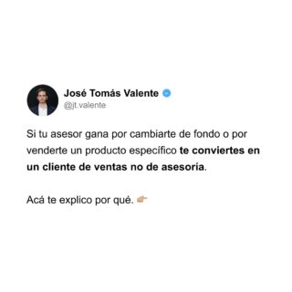 ¿Tu asesor te vende o te asesora? 🤔

Cuando las recomendaciones dependen de lo que compras, deja de ser asesoría y se convierte en un modelo de ventas. Y eso, con el tiempo, impacta directamente en tus resultados.

En Betterplan, nuestros incentivos están alineados contigo: no ganamos por lo que inviertes, sino cuando tus inversiones crecen.

La transparencia empieza por cómo se gana dinero. Y ahí está la verdadera diferencia.

💬 ¿Sabes cómo se remunera tu asesor hoy?