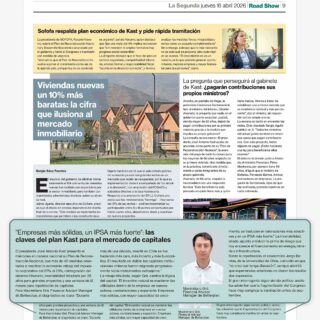 "Empresas más sólidas, un IPSA más fuerte" 🇨🇱✨

Esa fue la premisa que destacó ayer nuestro Financial Advisor Manager, Maximiliano Gré, en La Segunda.

Tras años donde invertir en Chile se volvió "más caro e incierto", el plan económico busca revertir la fuga de capitales con reglas claras:
✅ Rebaja tributaria para incentivar la reinversión. 
✅ Invariabilidad por 25 años para dar certeza a grandes proyectos. 
✅ Reducción de la prima de riesgo para atraer inversión.

¿Crees que estas medidas lograrán reactivar la inversión?